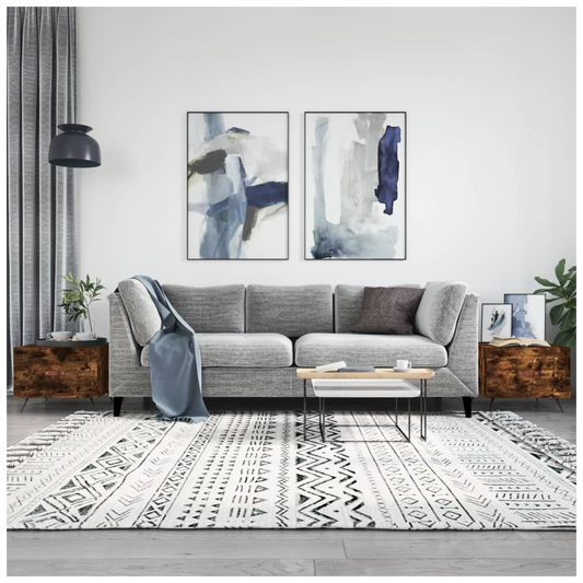 Coffee Tables 2 pcs Smoked Oak 50x50x40 cm Engineered Wood