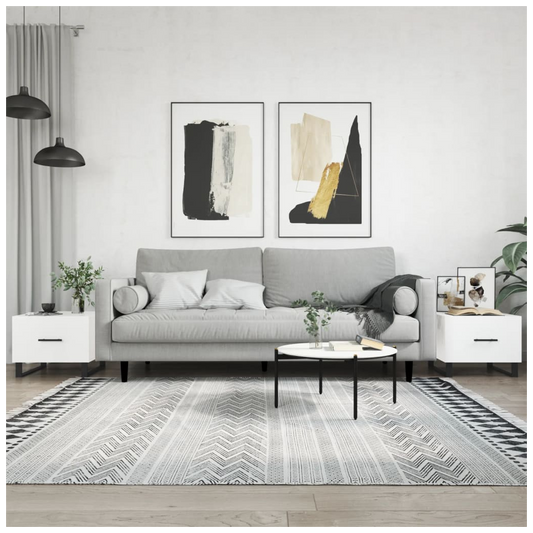 Coffee Tables 2pcs High Gloss White 50x50x40 cm Engineered Wood