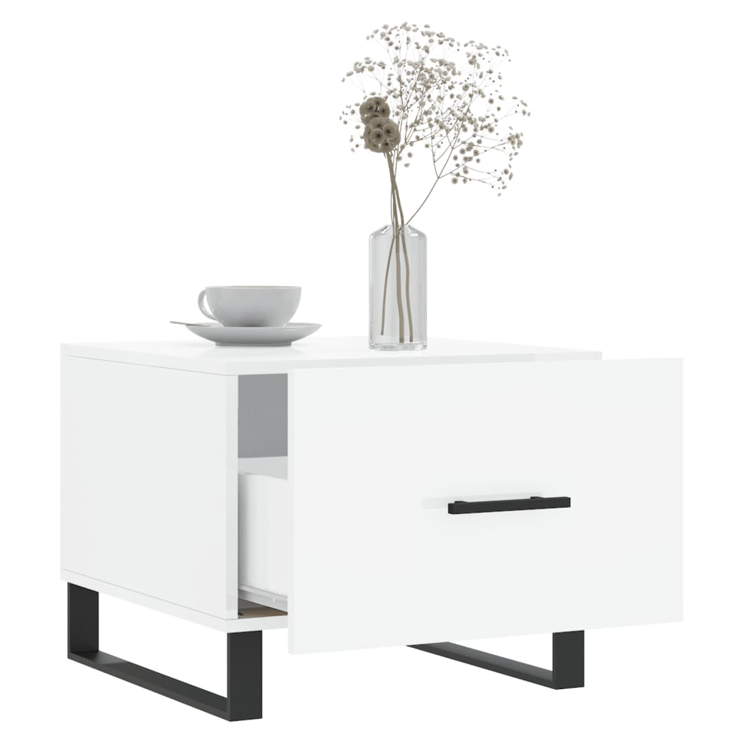 Coffee Tables 2pcs High Gloss White 50x50x40 cm Engineered Wood