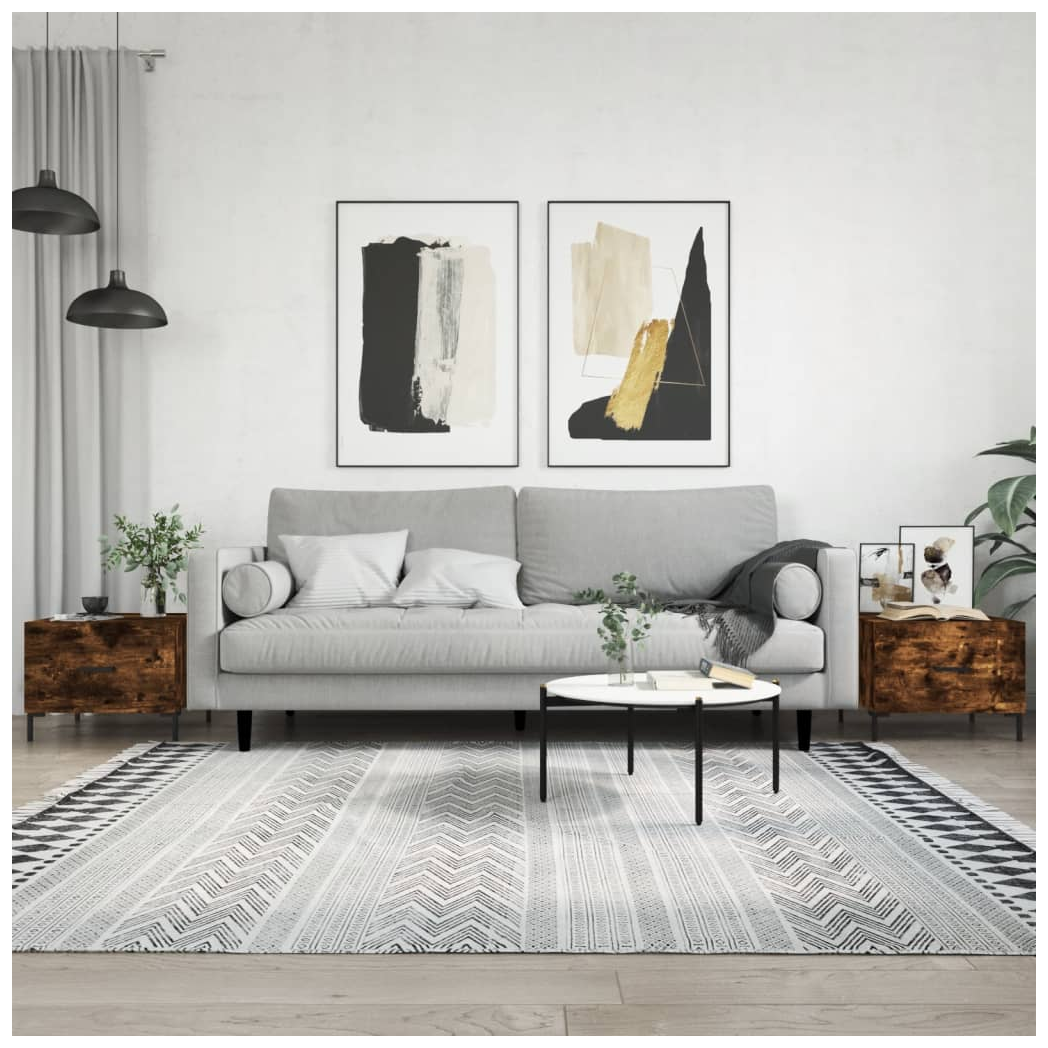 Coffee Tables 2 pcs Smoked Oak 50x50x40 cm Engineered Wood