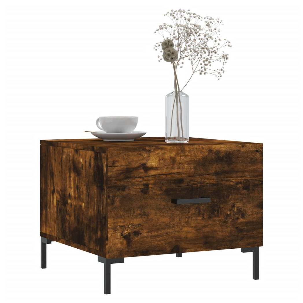 Coffee Tables 2 pcs Smoked Oak 50x50x40 cm Engineered Wood