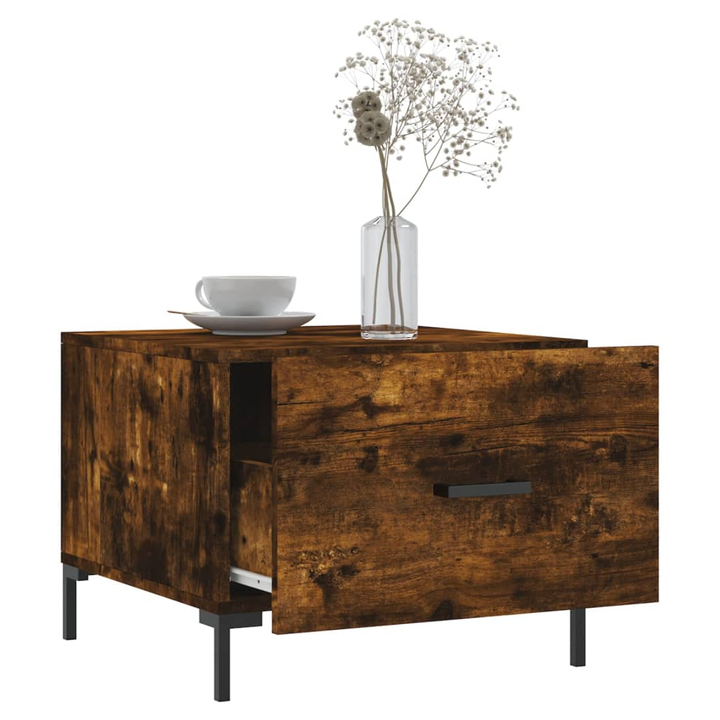 Coffee Tables 2 pcs Smoked Oak 50x50x40 cm Engineered Wood