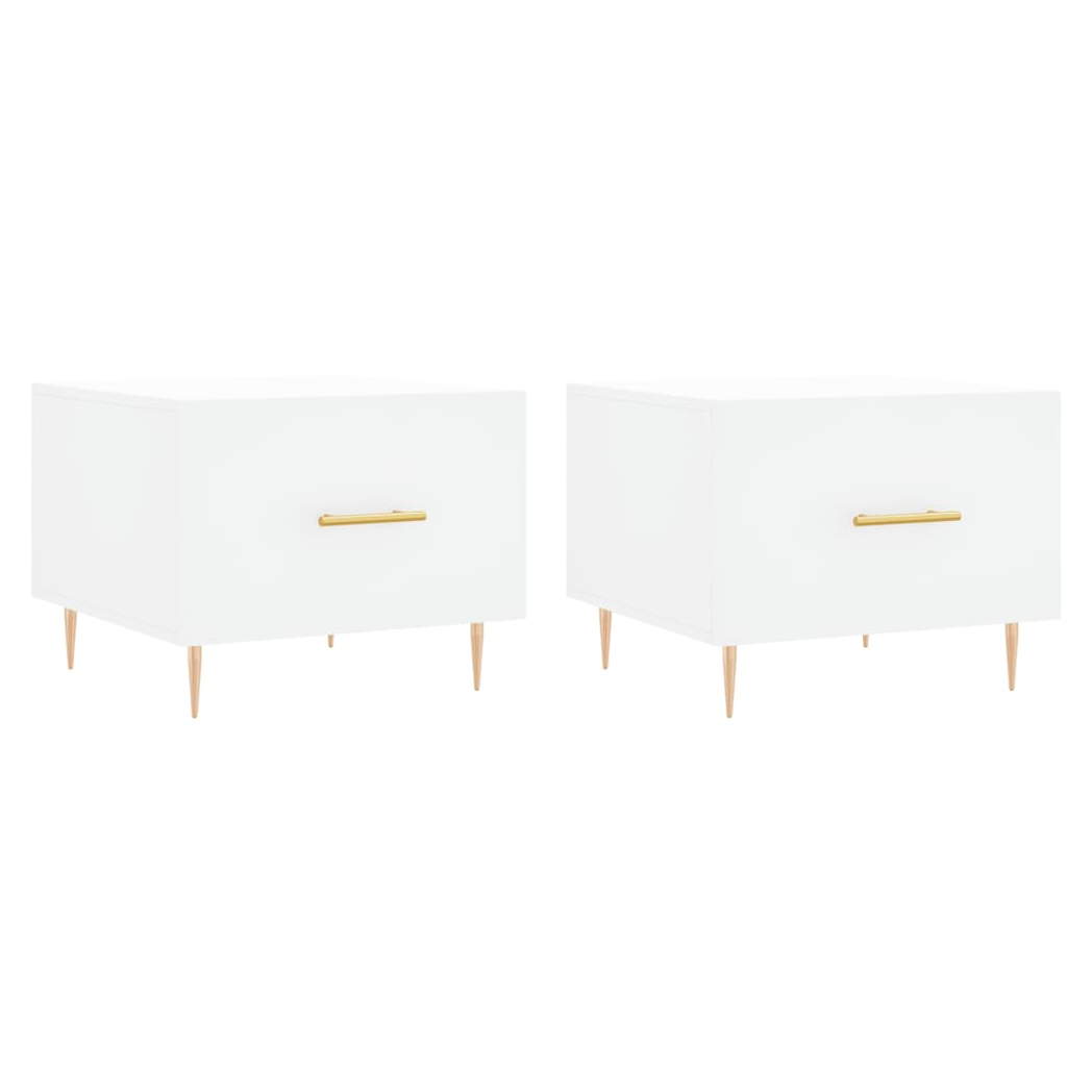 Coffee Tables 2 pcs White 50x50x40 cm Engineered Wood