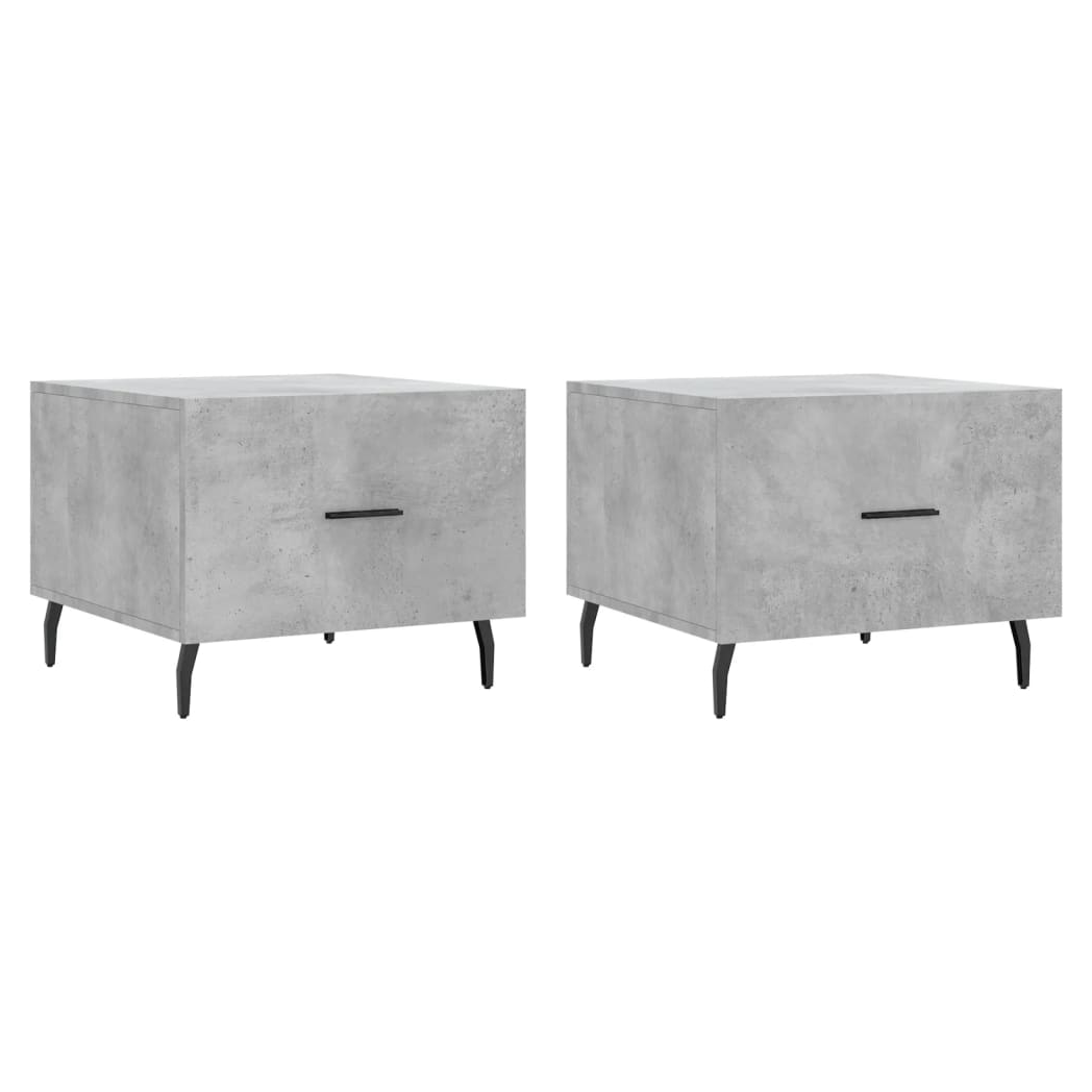 Coffee Tables 2 pcs Concrete Grey 50x50x40 cm Engineered Wood