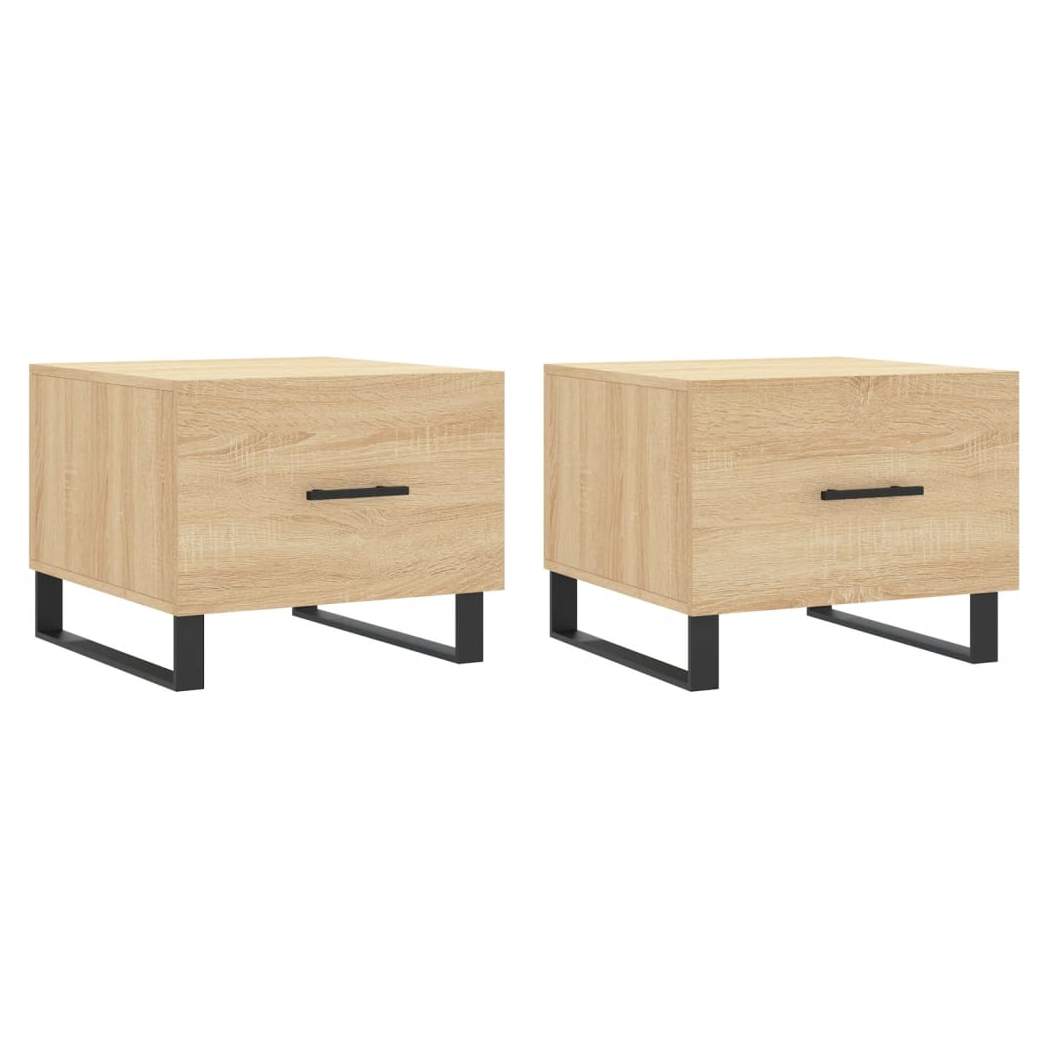 Coffee Tables 2 pcs Sonoma Oak 50x50x40 cm Engineered Wood