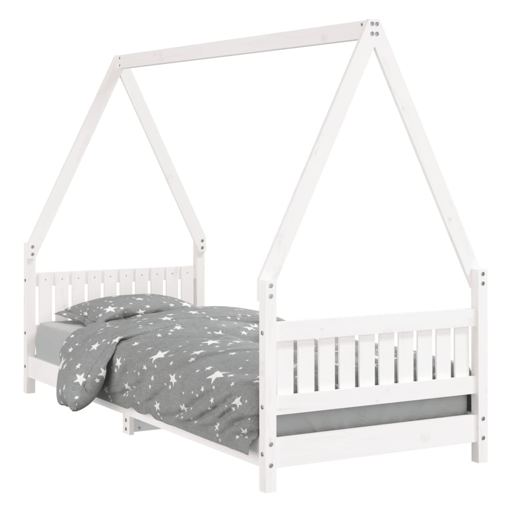 Kids Bed Frame White 80x200 cm Solid Wood Pine