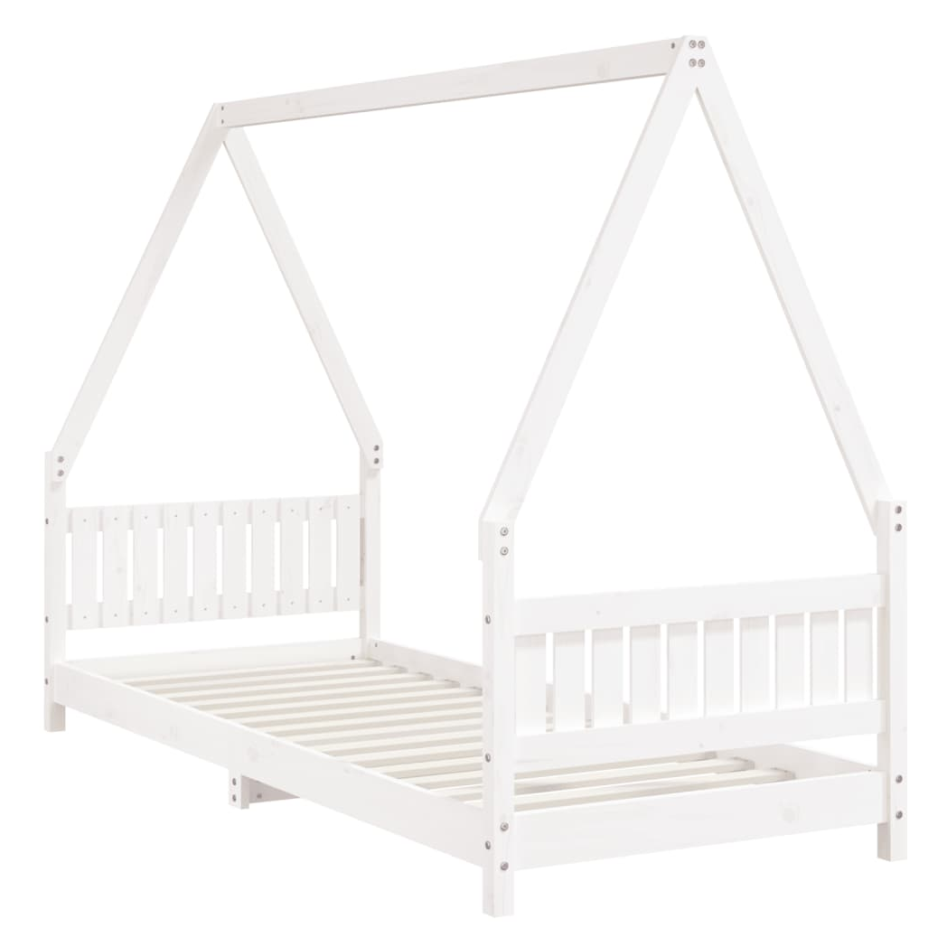 Kids Bed Frame White 80x200 cm Solid Wood Pine