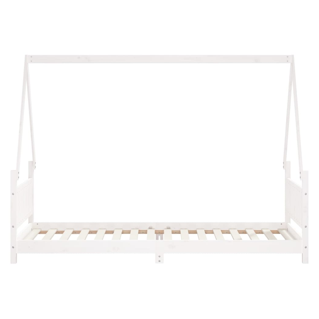 Kids Bed Frame White 80x200 cm Solid Wood Pine