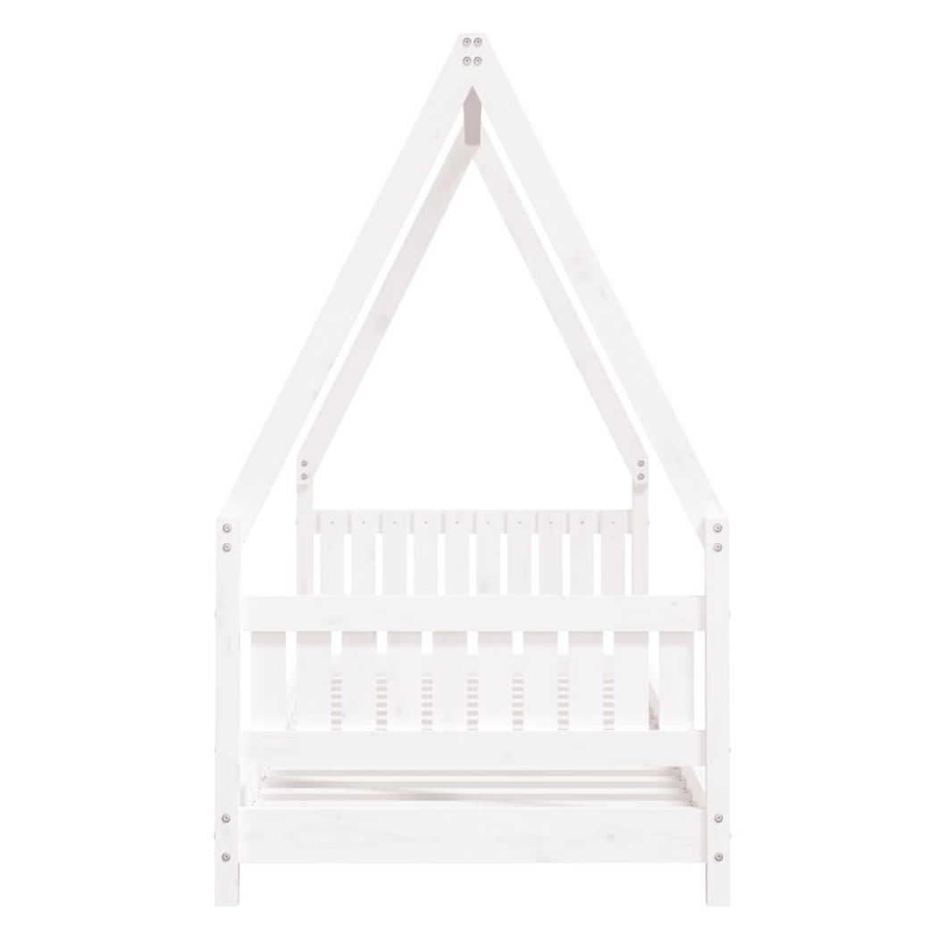 Kids Bed Frame White 80x200 cm Solid Wood Pine