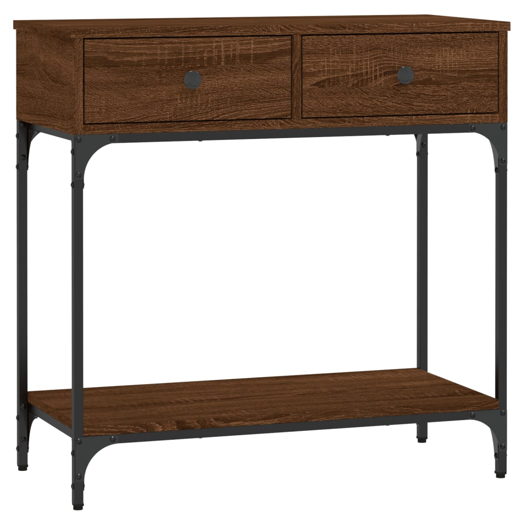 Console Table Brown Oak 75x34.5x75 cm Engineered Wood