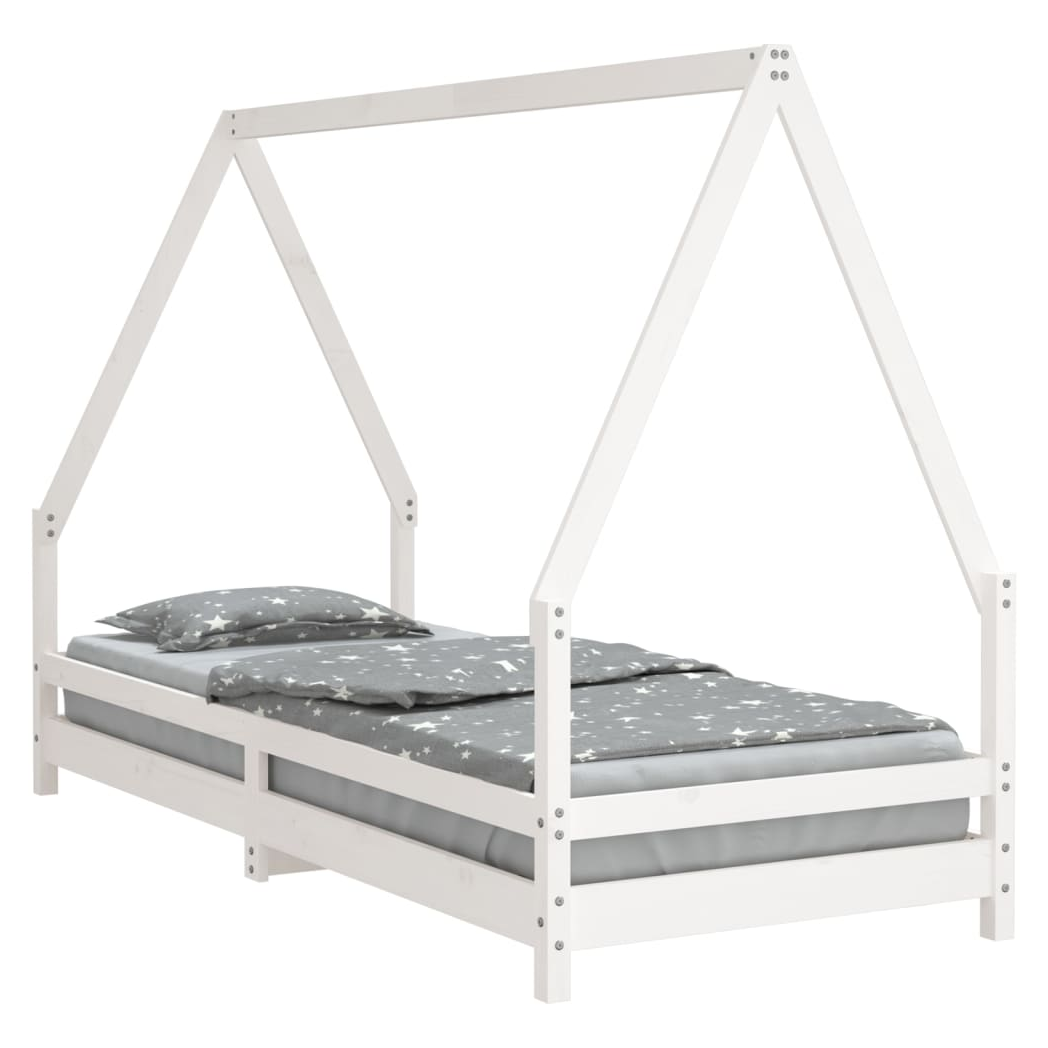 Kids Bed Frame White 80x200 cm Solid Wood Pine