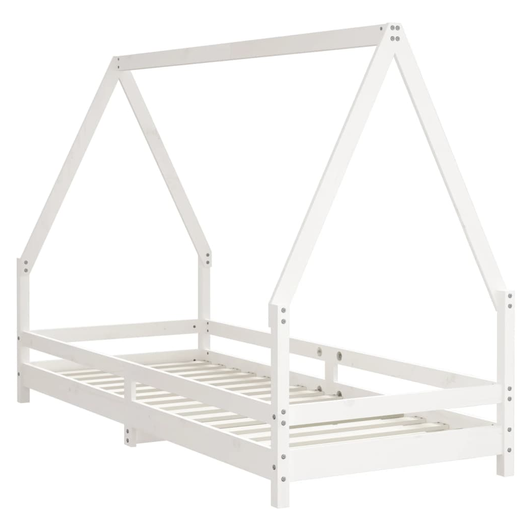 Kids Bed Frame White 80x200 cm Solid Wood Pine