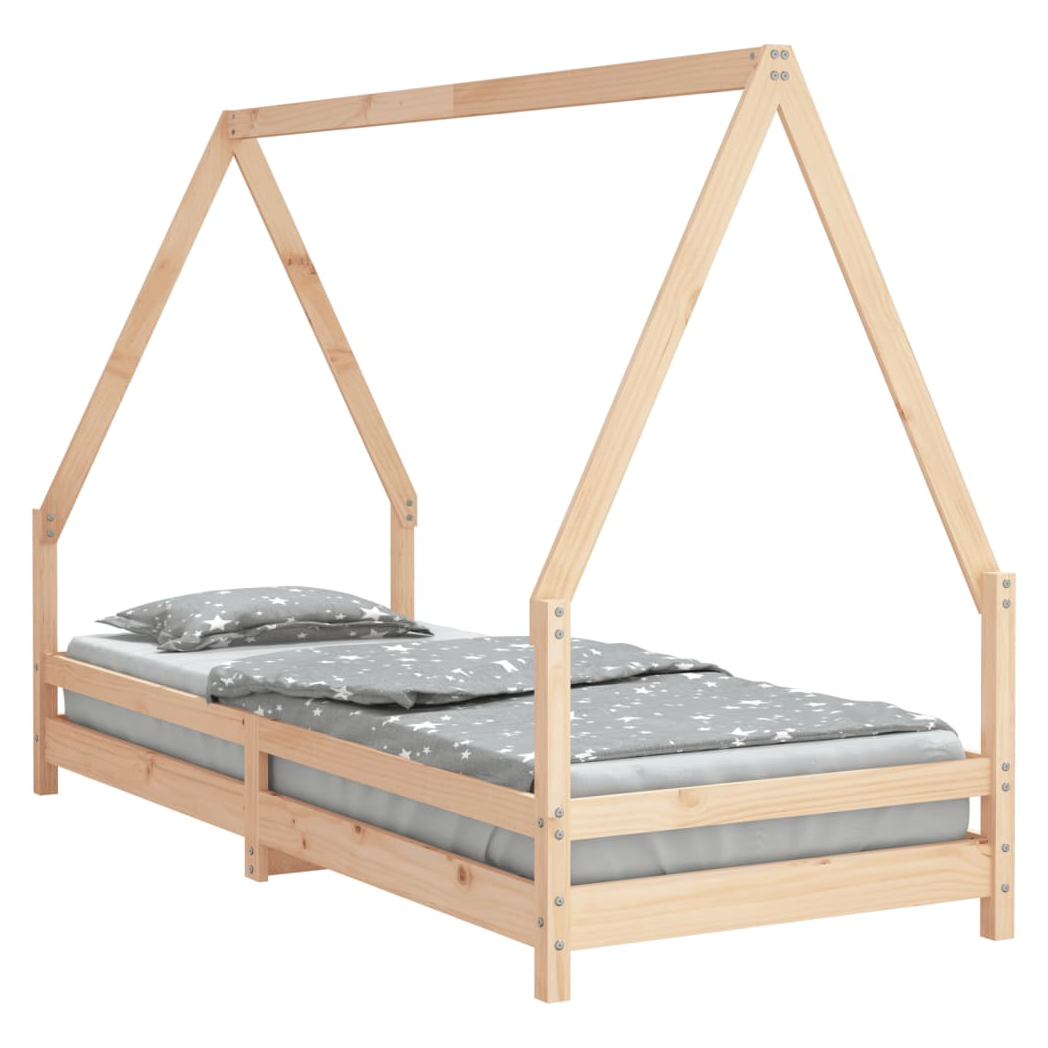 Kids Bed Frame 90x200 cm Solid Wood Pine