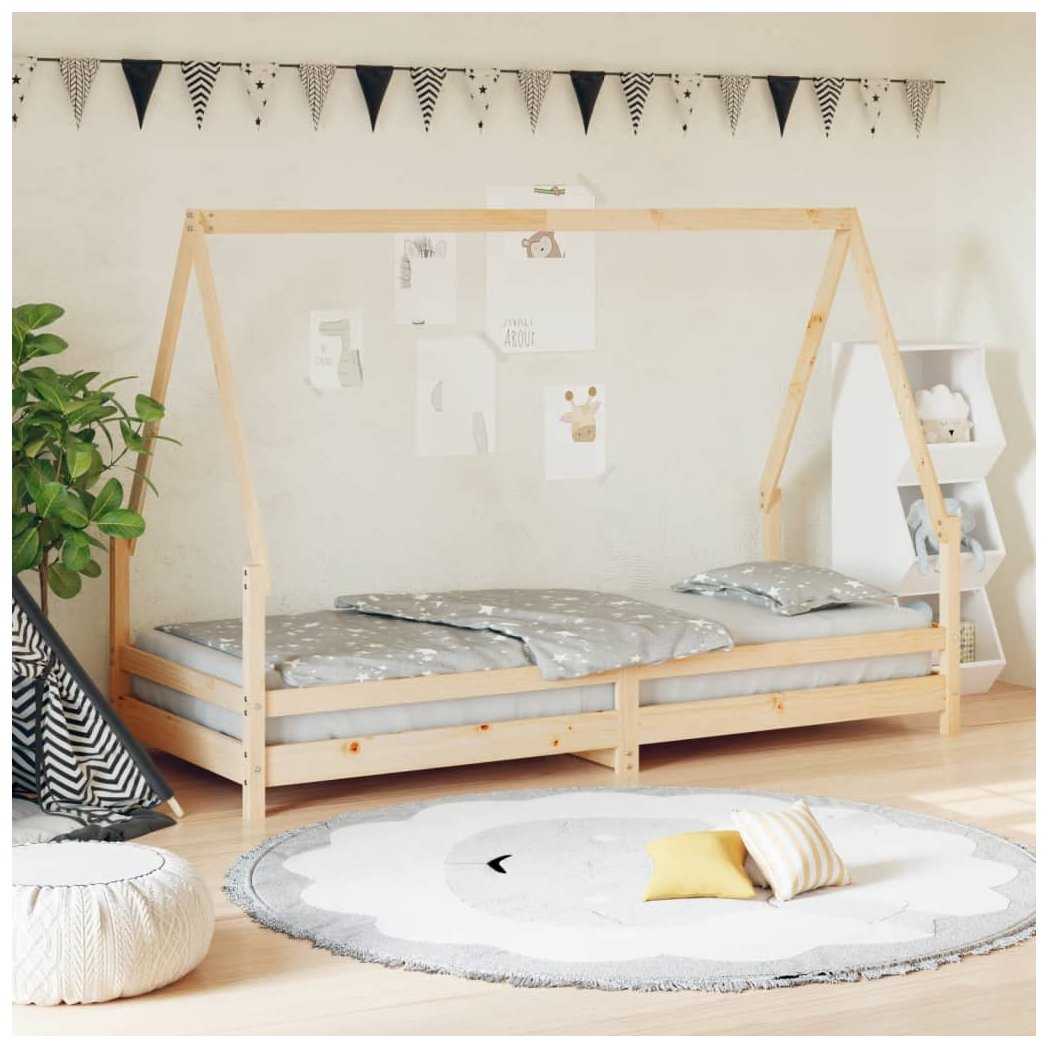 Kids Bed Frame 80x200 cm Solid Wood Pine