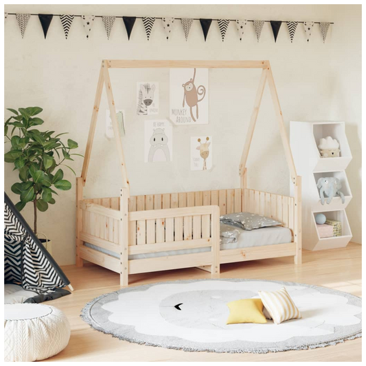 Kids Bed Frame 70x140 cm Solid Wood Pine
