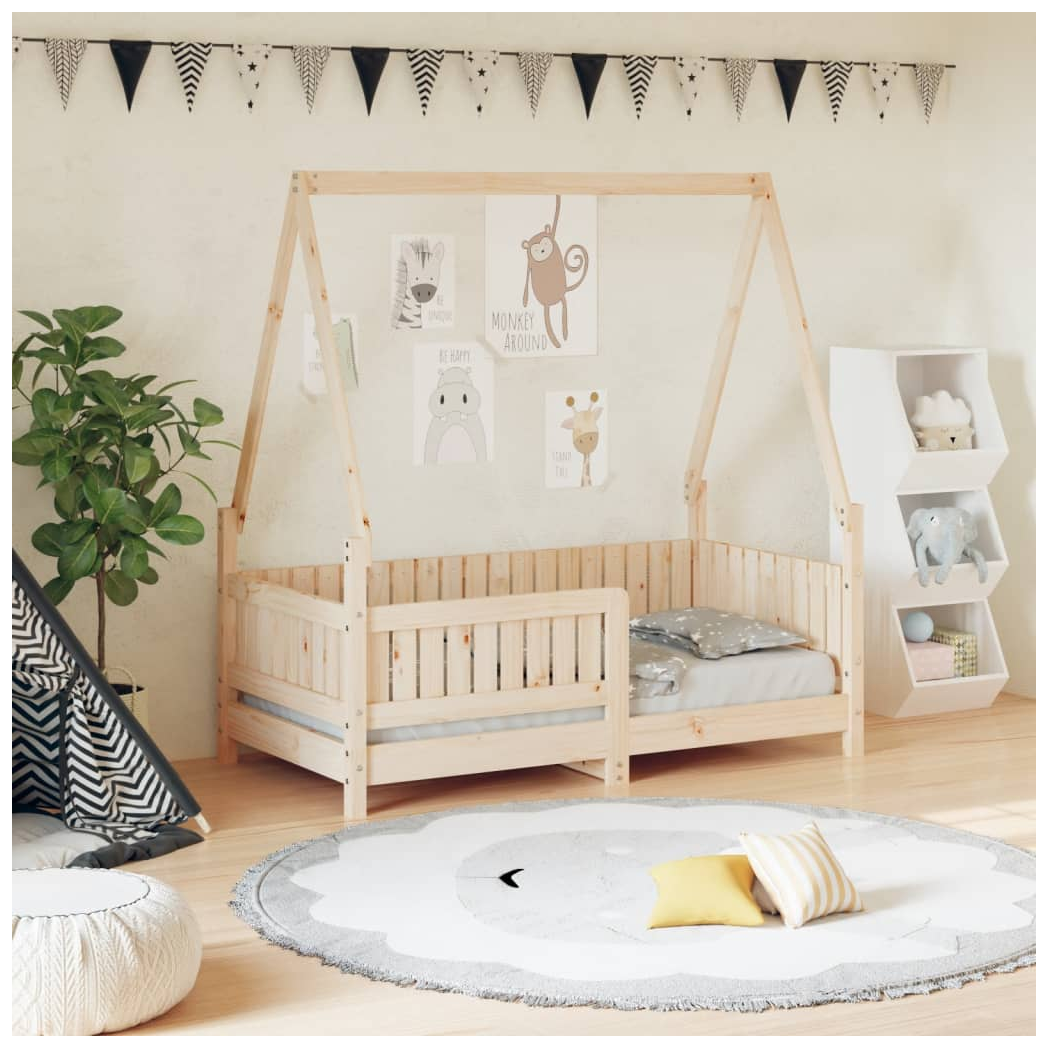 Kids Bed Frame 70x140 cm Solid Wood Pine