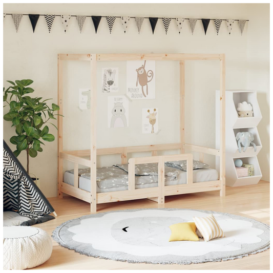 Kids Bed Frame 70x140 cm Solid Wood Pine