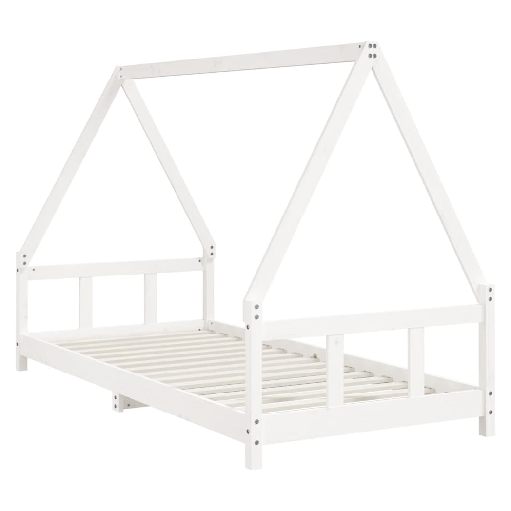 Kids Bed Frame White 90x200 cm Solid Wood Pine