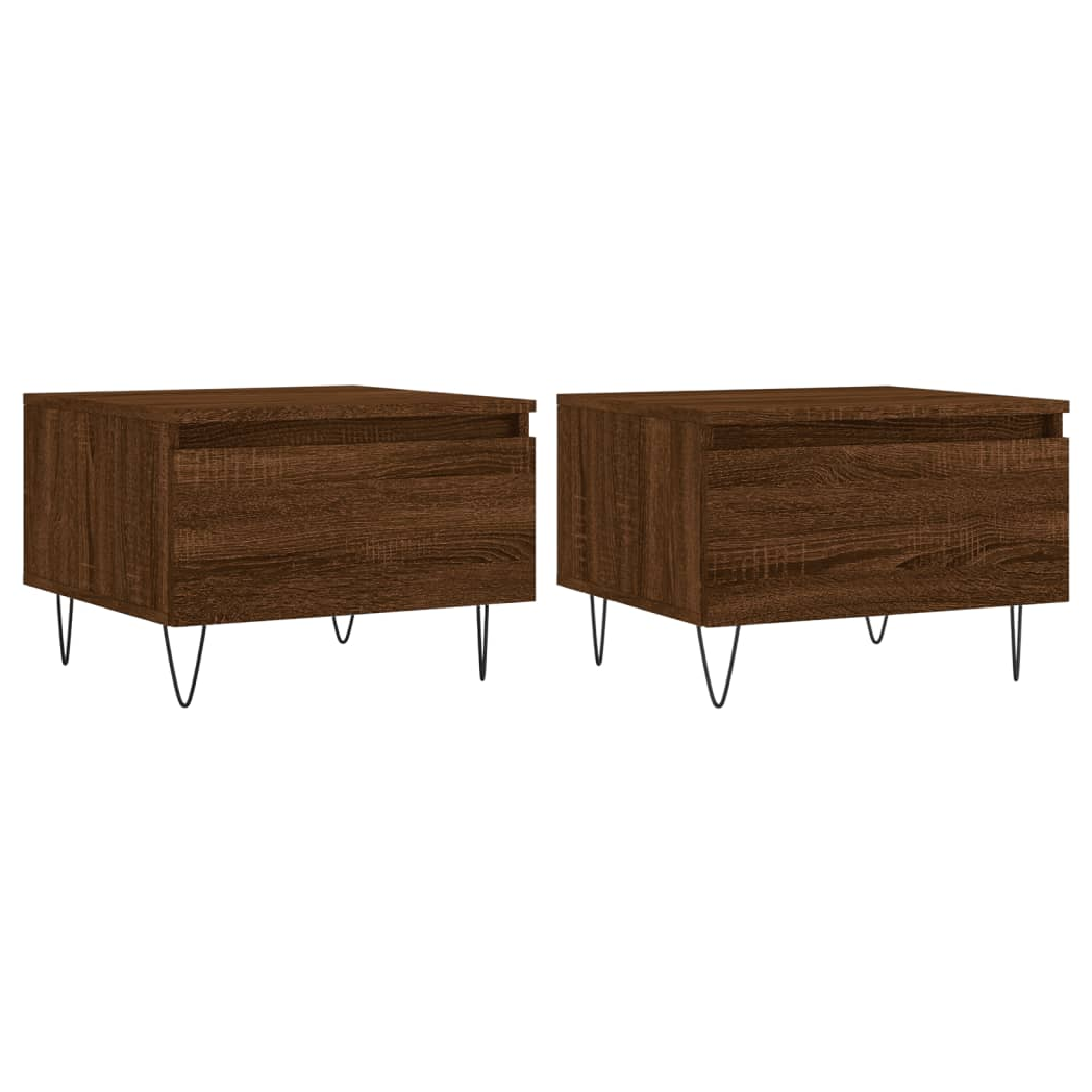 Coffee Tables 2 pcs Brown Oak 50x46x35 cm Engineered Wood