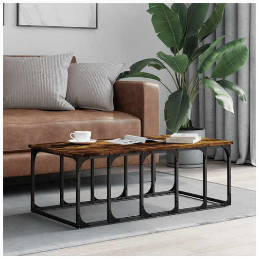Coffee Table Smoked Oak 100x50x35.5 cm Engineered Wood