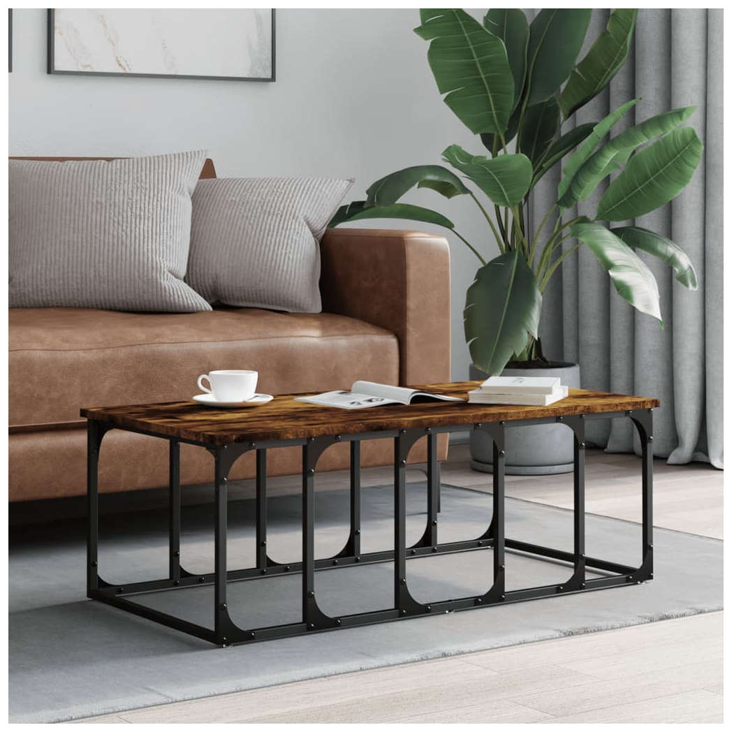 Coffee Table Smoked Oak 100x50x35.5 cm Engineered Wood