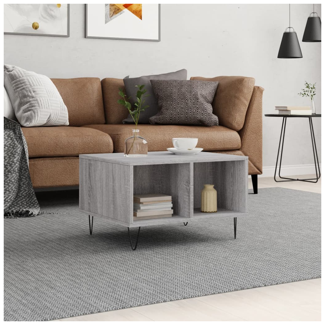 Coffee Table Grey Sonoma 60x50x36.5 cm Engineered Wood