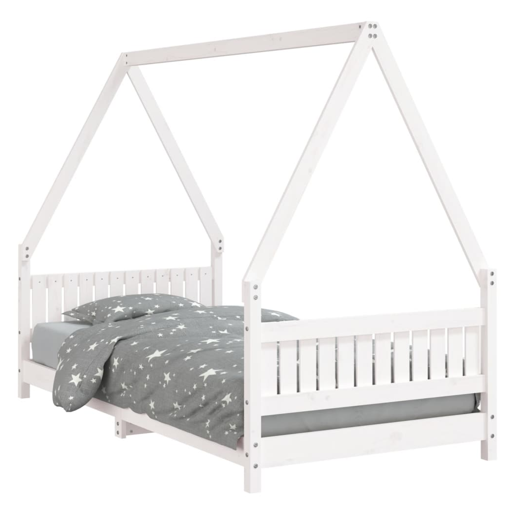 Kids Bed Frame White 90x190 cm Solid Wood Pine
