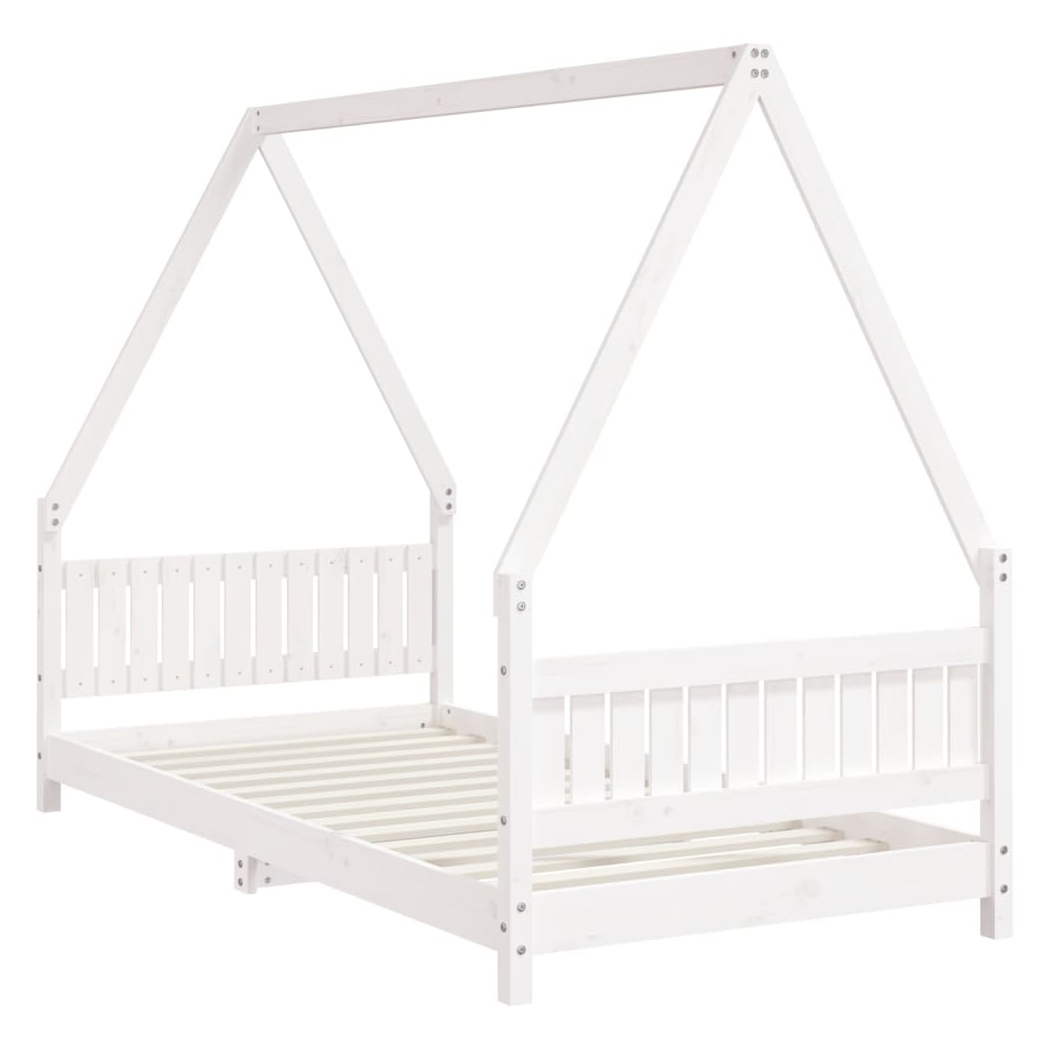 Kids Bed Frame White 90x190 cm Solid Wood Pine
