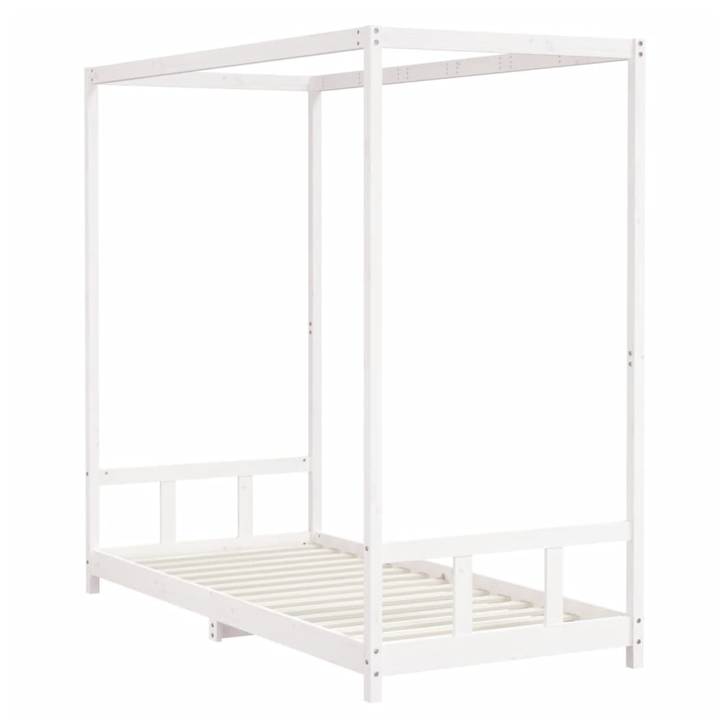 Kids Bed Frame White 90x200 cm Solid Wood Pine