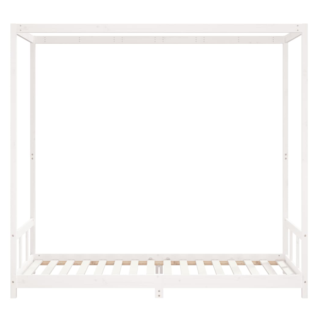 Kids Bed Frame White 90x200 cm Solid Wood Pine