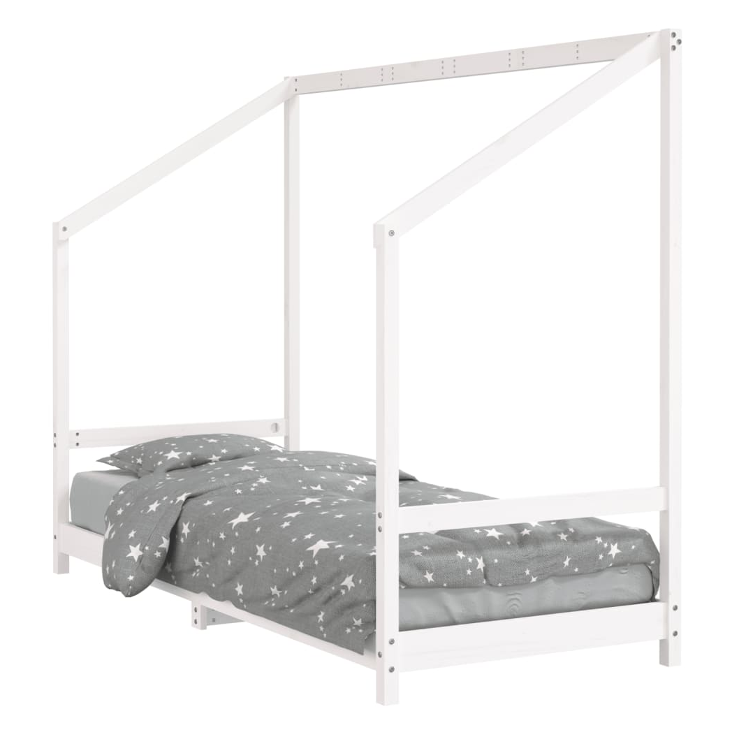 Kids Bed Frame White 80x200 cm Solid Wood Pine