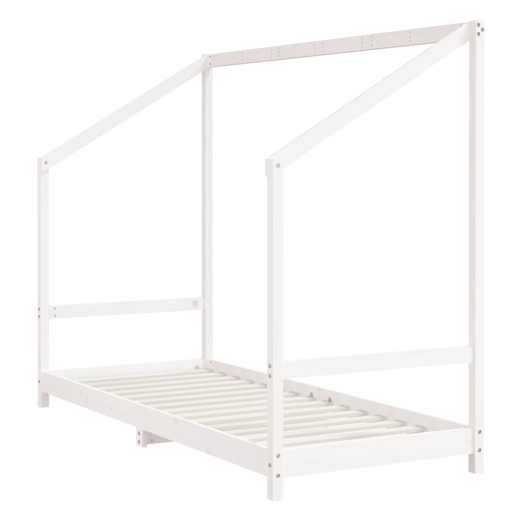 Kids Bed Frame White 80x200 cm Solid Wood Pine