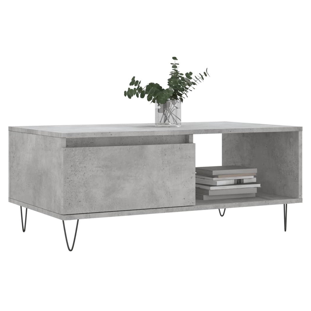 Coffee Table Concrete Grey 90x50x36.5 cm Engineered Wood