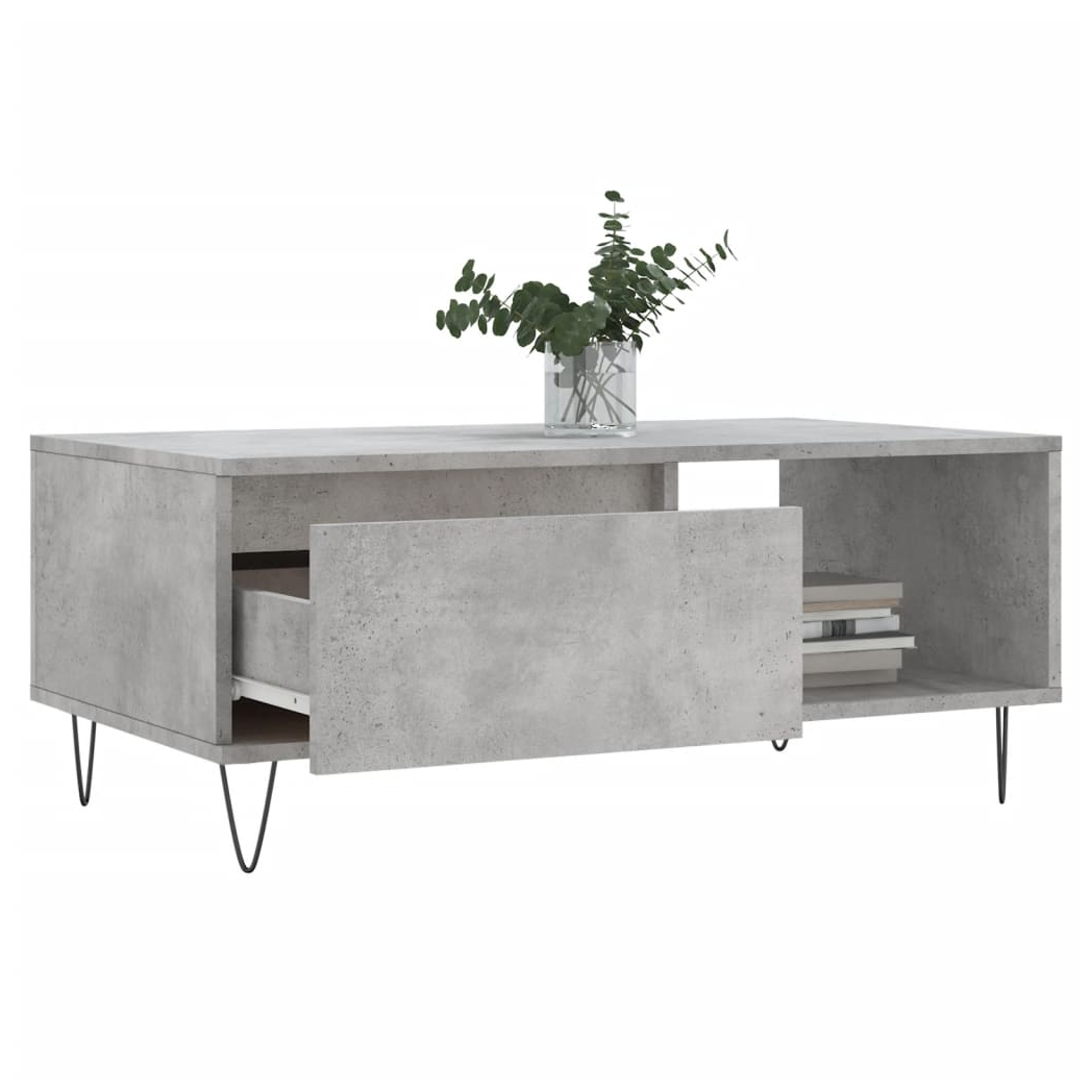 Coffee Table Concrete Grey 90x50x36.5 cm Engineered Wood