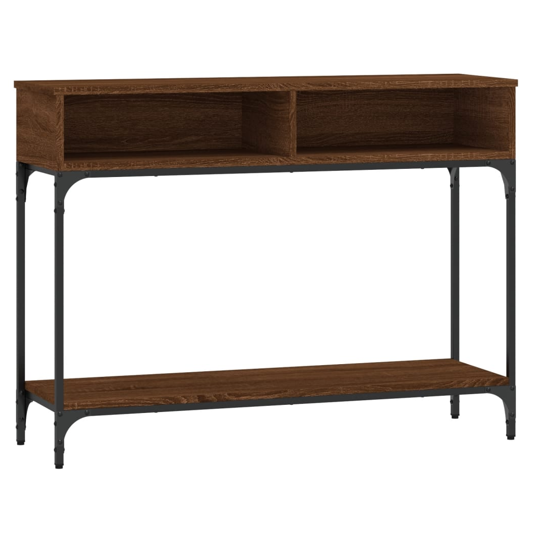 Console Table Brown Oak 100x30.5x75 cm Engineered Wood