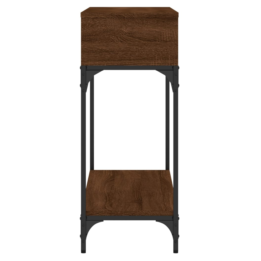 Console Table Brown Oak 100x30.5x75 cm Engineered Wood