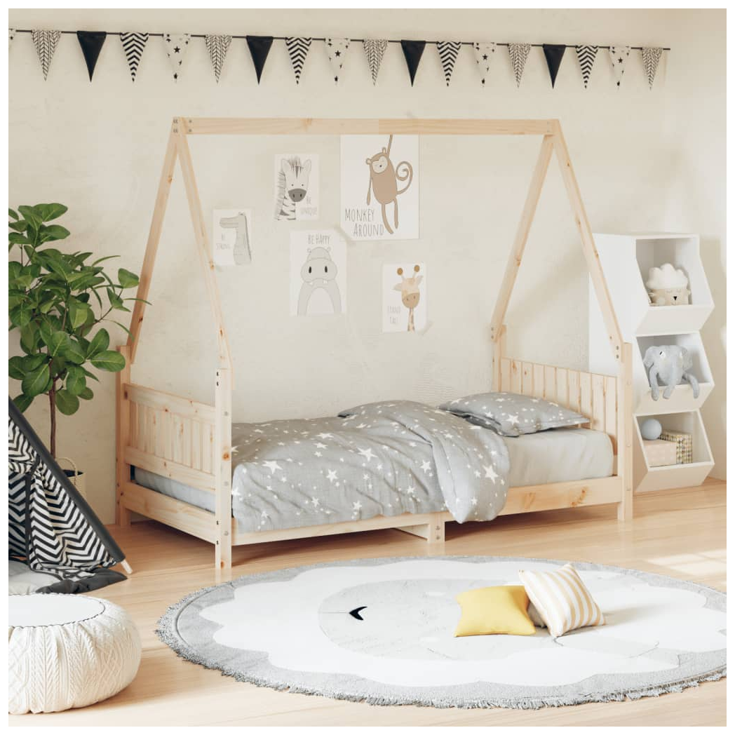 Kids Bed Frame 80x160 cm Solid Wood Pine