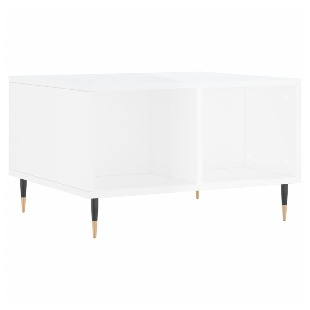 Coffee Table High Gloss White 60x50x36.5 cm Engineered Wood