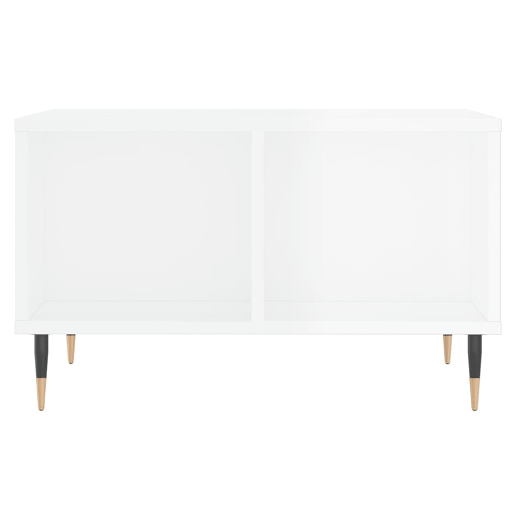 Coffee Table High Gloss White 60x50x36.5 cm Engineered Wood