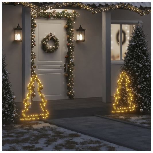 Christmas Light Decoration with Ground Spikes Tree 115 LEDs 90 cm