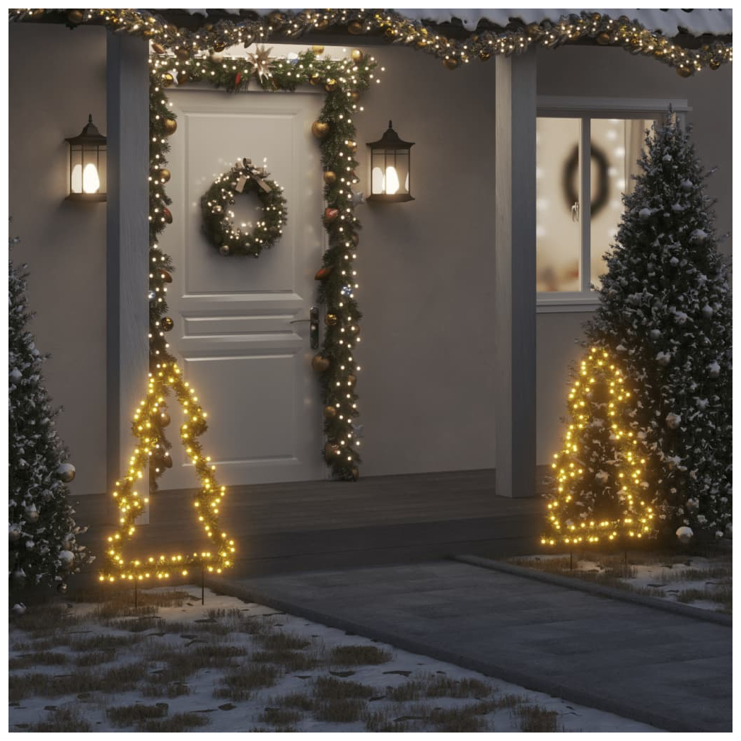 Christmas Light Decoration with Ground Spikes Tree 115 LEDs 90 cm