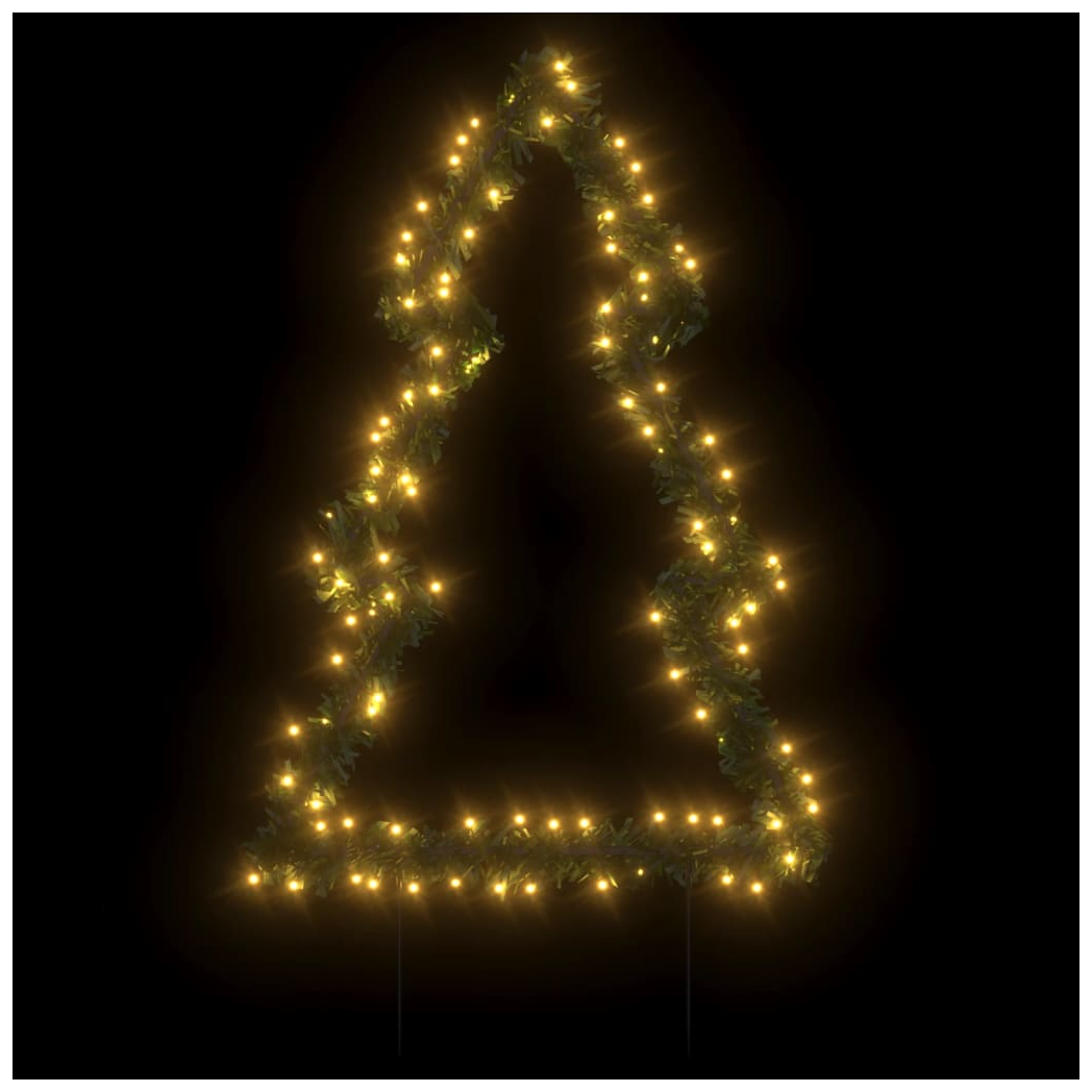 Christmas Light Decoration with Ground Spikes Tree 115 LEDs 90 cm