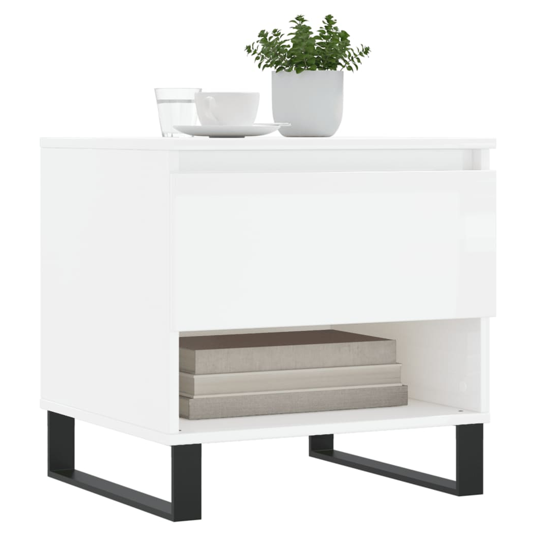 Coffee Tables 2 pcs High Gloss White 50x46x50 cm Engineered Wood