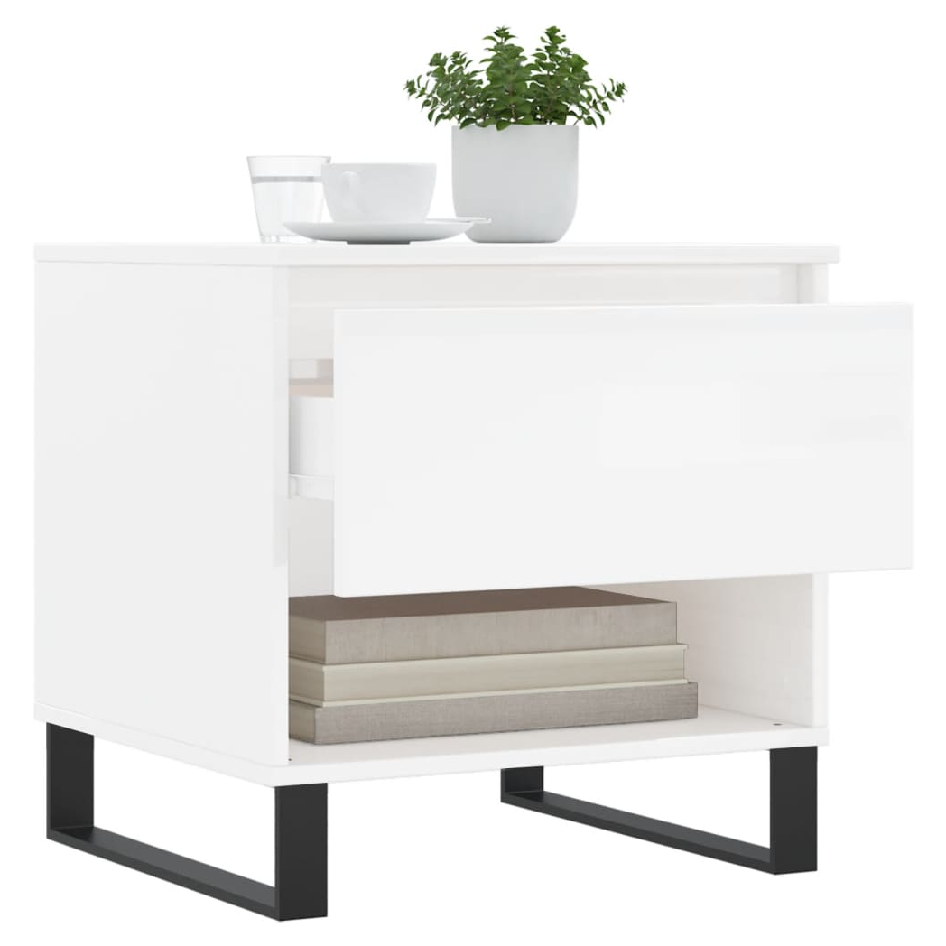 Coffee Tables 2 pcs High Gloss White 50x46x50 cm Engineered Wood