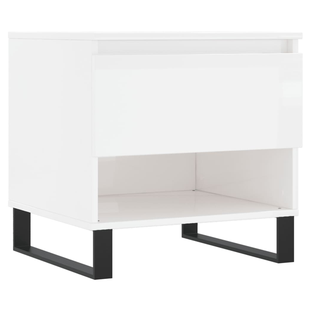 Coffee Tables 2 pcs High Gloss White 50x46x50 cm Engineered Wood