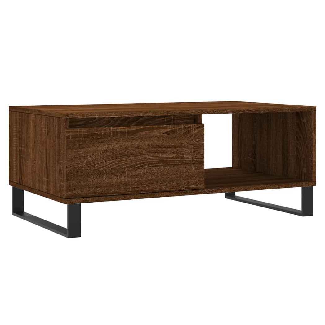 Coffee Table Brown Oak 90x50x36.5 cm Engineered Wood