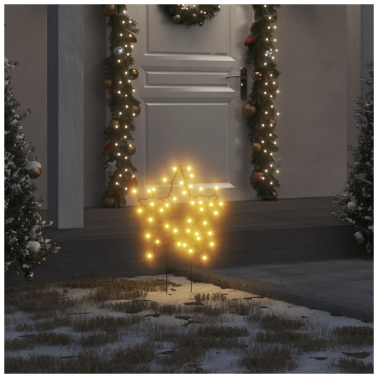 Christmas Light Decorations with Spikes 3 pcs Star 50 LEDs 29 cm