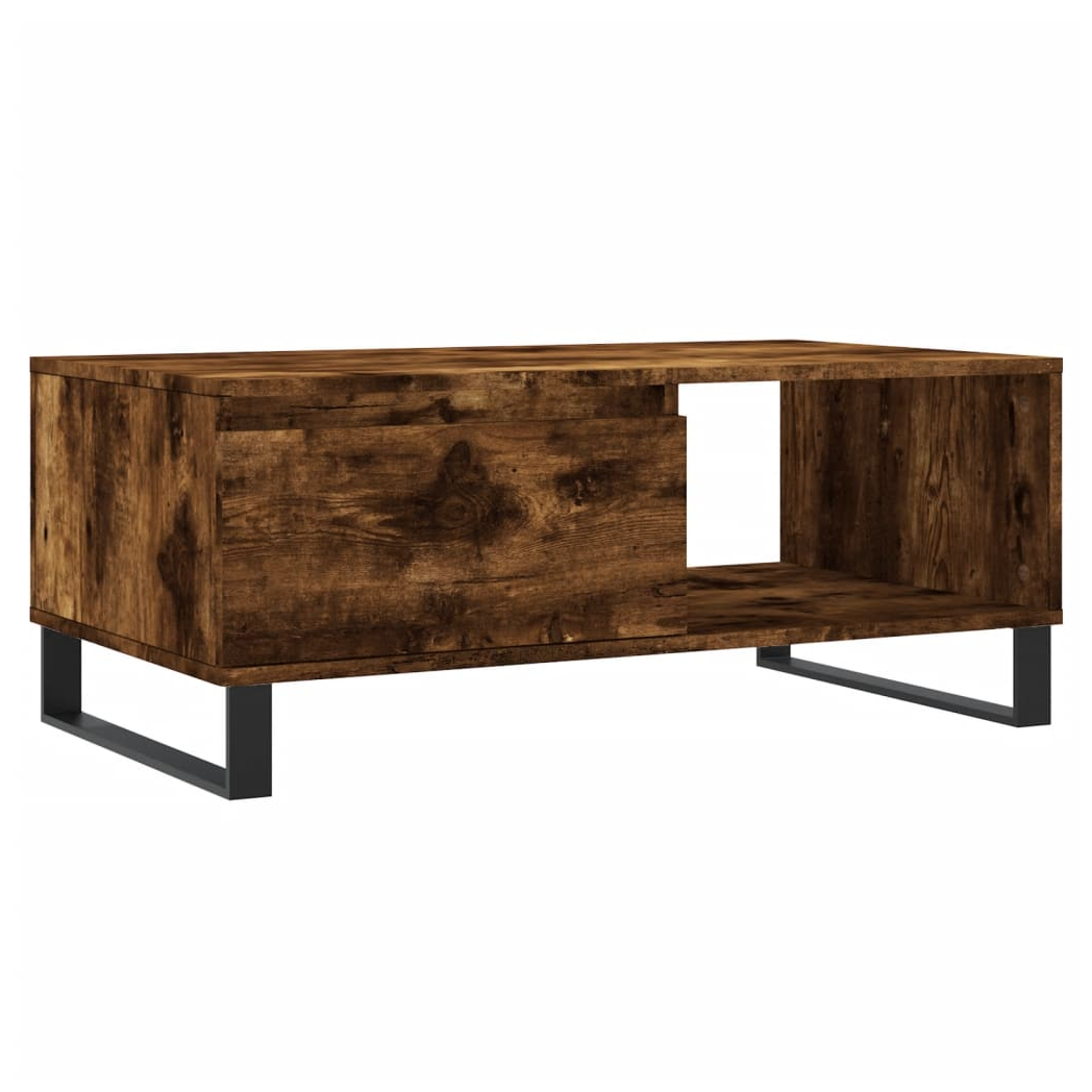 Coffee Table Smoked Oak 90x50x36.5 cm Engineered Wood
