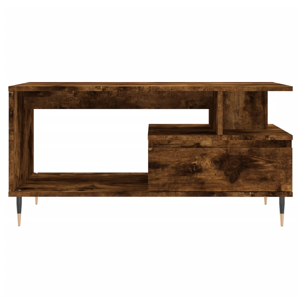 Coffee Table Smoked Oak 90x49x45 cm Engineered Wood