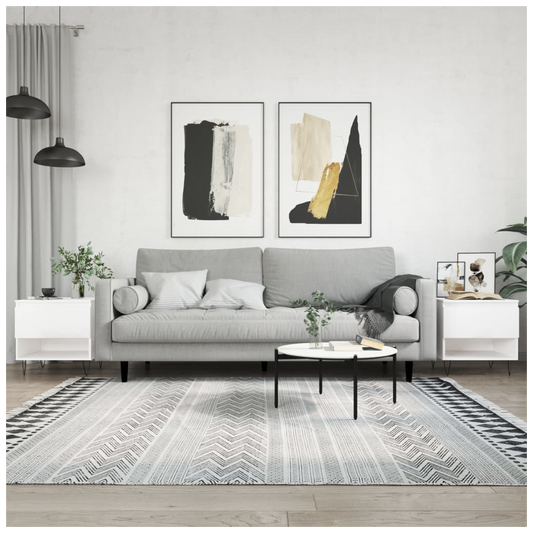 Coffee Tables 2 pcs High Gloss White 50x46x50 cm Engineered Wood